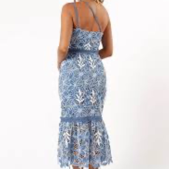 NEOMI ONE SHOULDER MIDI DRESS - BLUE - Picture 1 of 5